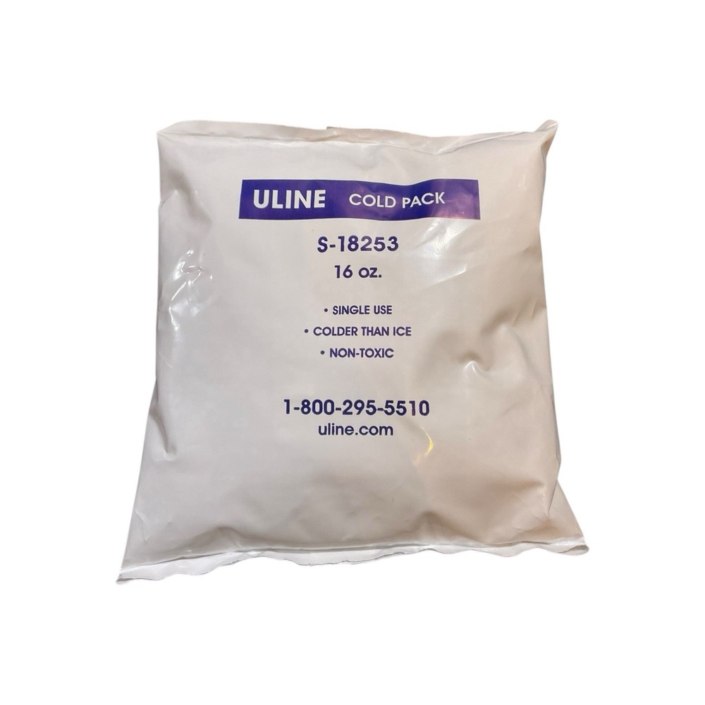 ULINE S-18253 Cold Packs 16 oz 6x6x1" In Hand Cooler Freezer Summer Lake River